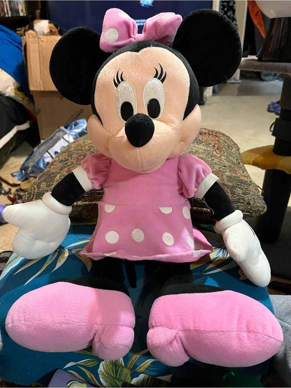 Disney Minnie Mouse Plush in Pink and White Polka Dot Dress